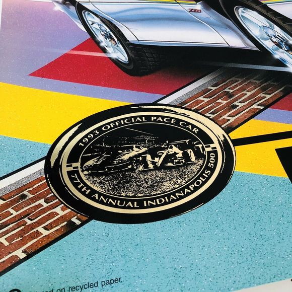 CHEVY CAMARO 77th INDIANAPOLIS 500 RACE POSTER HTF - Picture 3 of 6